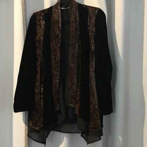 Soft Surroundings Black and Brown Women's Cardigan